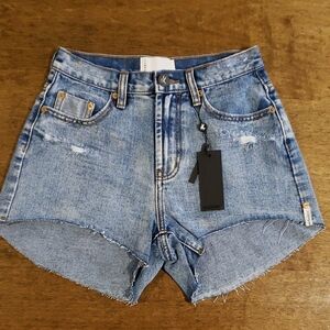 One Teaspoon Denim Blue Trucker Shorts 24